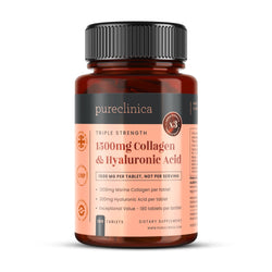 Collagène triple force ET acide hyaluronique - 1500 mg x 180 comprimés (1200 mg de collagène, 300 mg d'AH dans un comprimé)