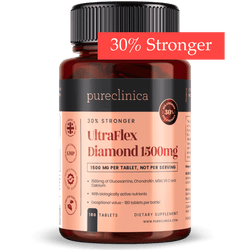 UltraFlex Diamond 1500 mg x 180 comprimés. Glucosamine, chondroïtine, collagène, vitamine C et calcium.